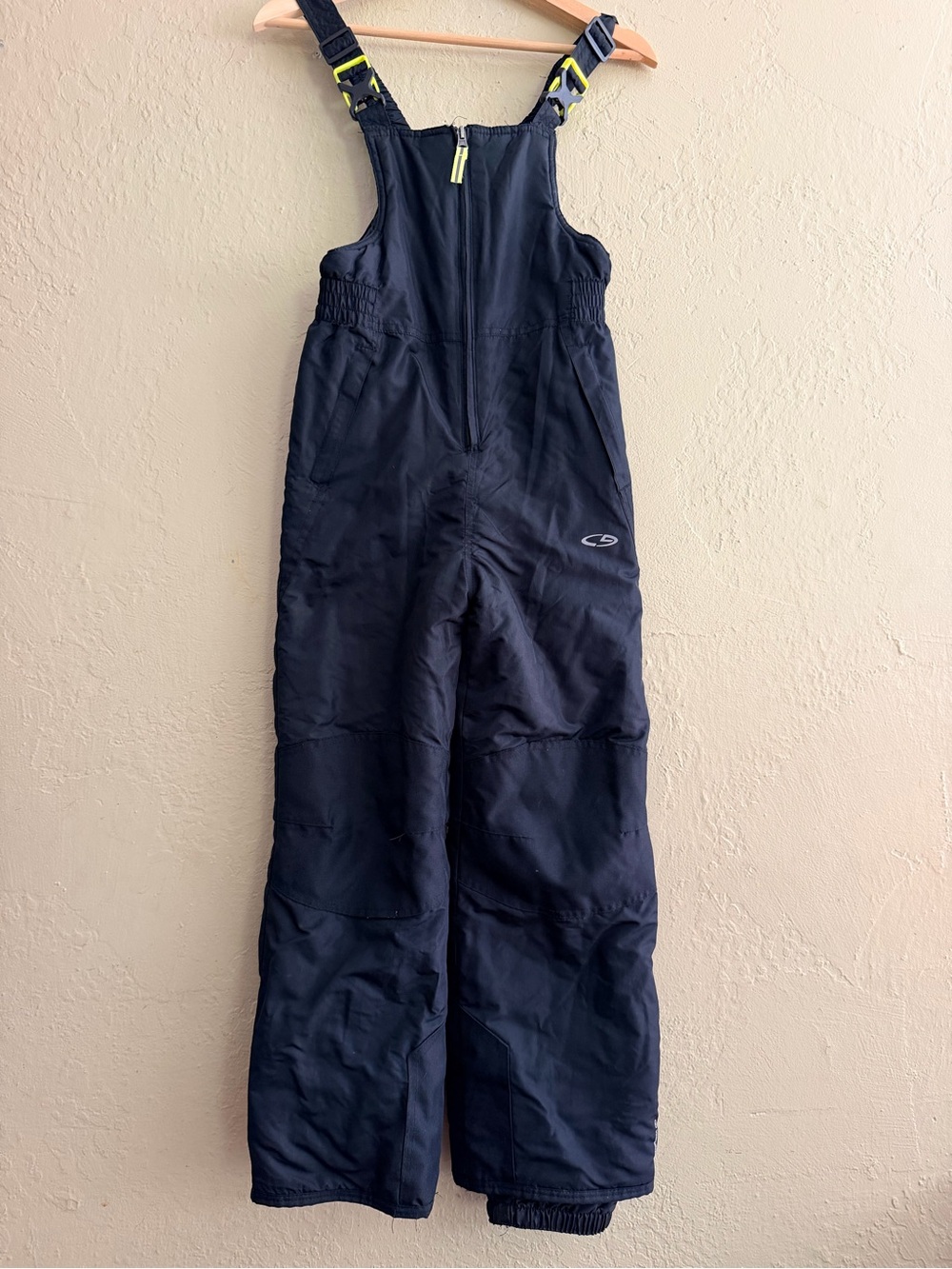 Champion Kids Black Snow Bib Overalls with Neon Accents
